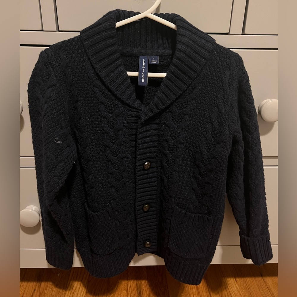 Janie & Jack Navy Blue Cable Sweater